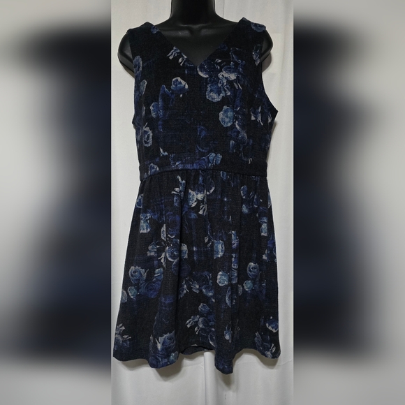 Thakoon Blue Plaid Floral Garden Fit & Flare Sweater Dress/Jumper - Women's 10 - Picture 5 of 7